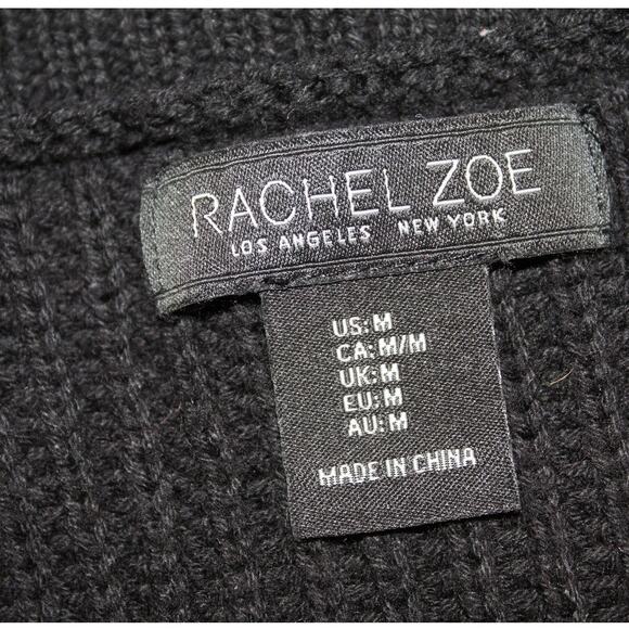 Rachel Zoe Black Knit Sweater Vest Women’s Medium V-Neck Pullover Layering Piece - Picture 4 of 6